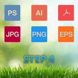 Step4: Provide logo in vector, jpg, png, ai and psd format for use of print.